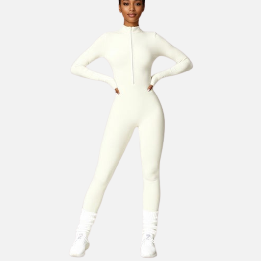 Women's Long Sleeve Activewear Unitard - Slim Fit Yoga Bodycon Jumpsuit