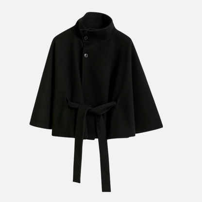 Women's Elegant Belted Jacket Cape