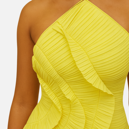 Pleated Maxi Dress - Women's Breathable Long Dress