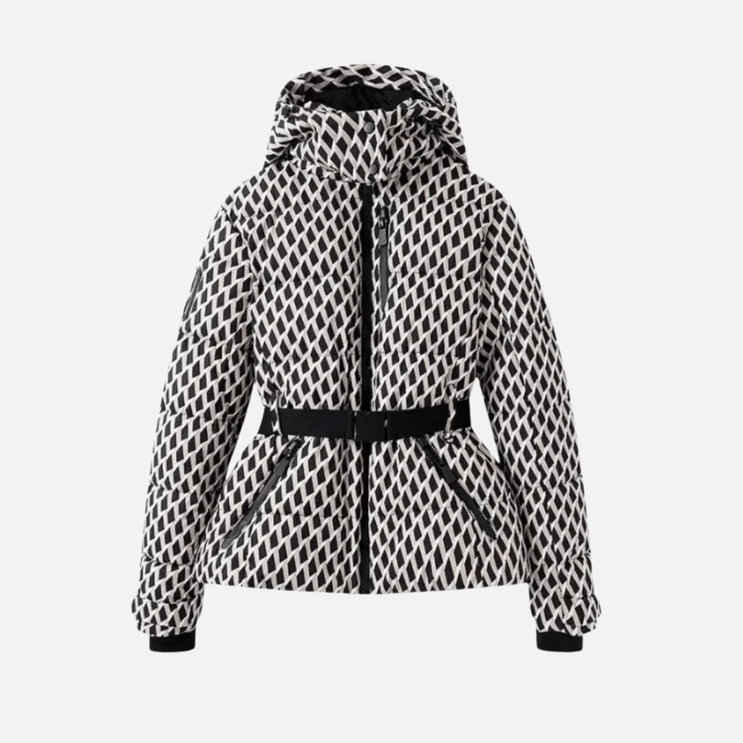 Women's Belted Puffer Jacket - Quilted Hooded Winter Coat