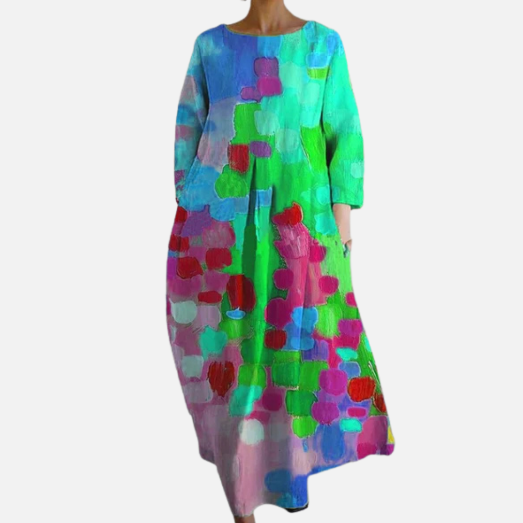 Vibrant Maxi Dress with Print