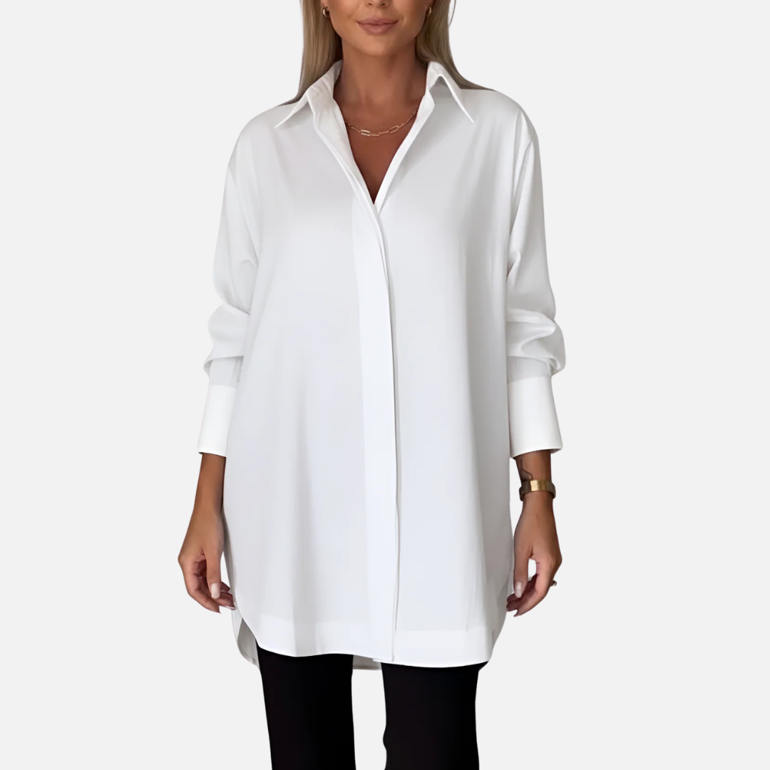 Women's Oversized Button Down Tunic Shirt