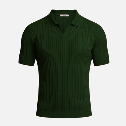 Men’s Slim Fit Ribbed Polo Shirt – Short Sleeve Polo