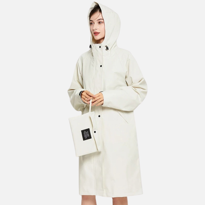 Women's Waterproof Rain Mac Coat - Lightweight Hooded Outdoor Windbreaker
