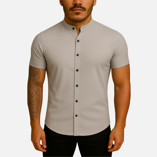 Slimfit Stretch Shirt - Men's Short Sleeve Buttoned Shirt