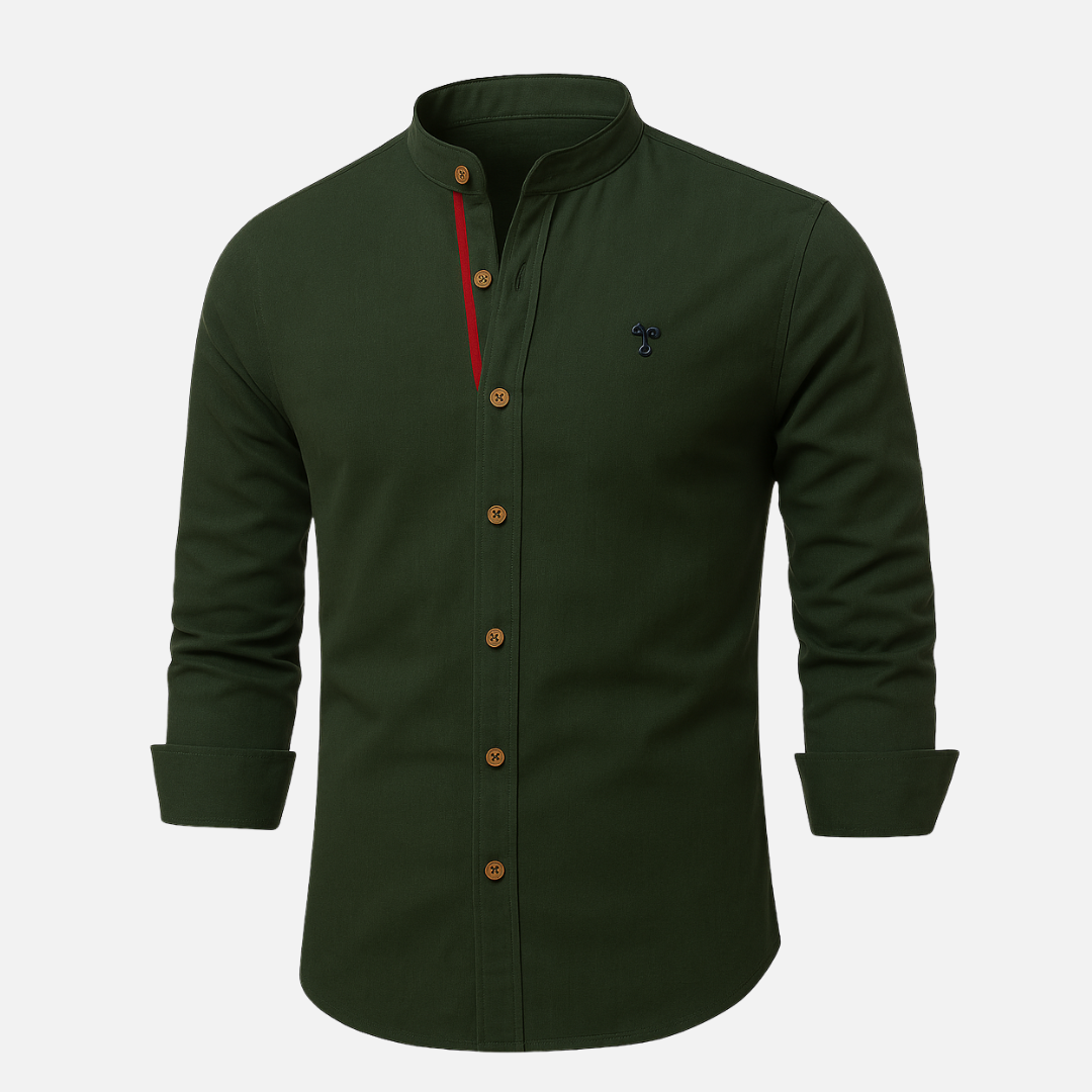 Men’s Button-Up Linen Shirt – Casual Collar