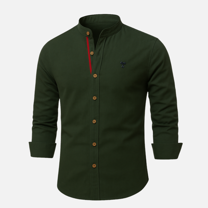 Men’s Button-Up Linen Shirt – Casual Collar