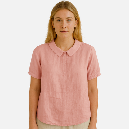 Women's Short Sleeve Linen Shirt