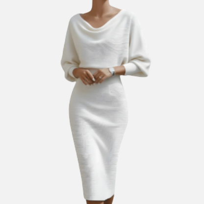 Women's Cowl Knit Midi Dress