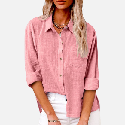 Women's Button-Down Linen Blouse