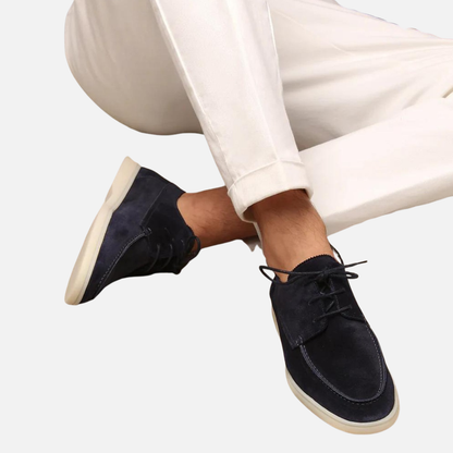 Men's Suede Derby Shoes - Casual Boat Shoe Style Loafers