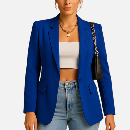 Women’s Casual Elegant Blazer - Tailored Single-Button Jacket