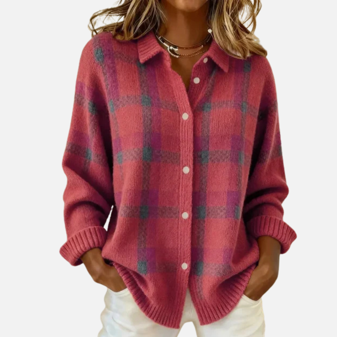 Melissa | Women's Plaid Button Down Shirt Oversized Long Sleeve