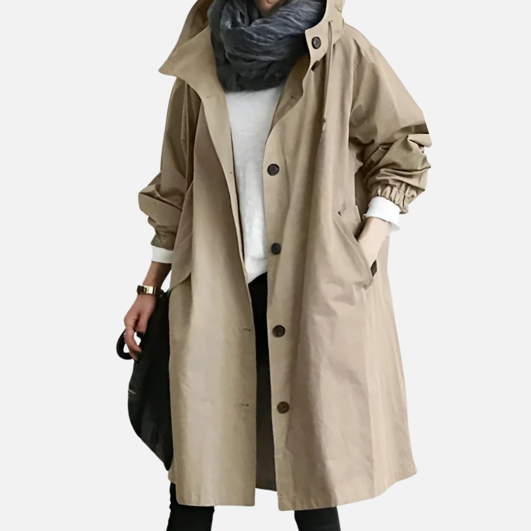 Women’s Oversized Hooded Long Trench Coat