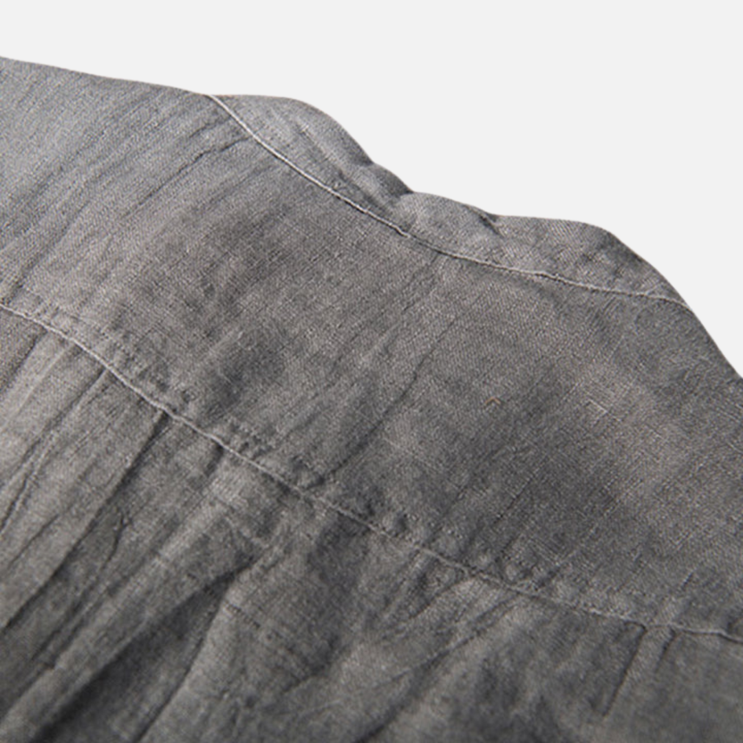 Men's Short Sleeve Linen Polo Henley Shirt