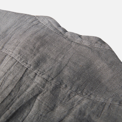 Men's Short Sleeve Linen Polo Henley Shirt