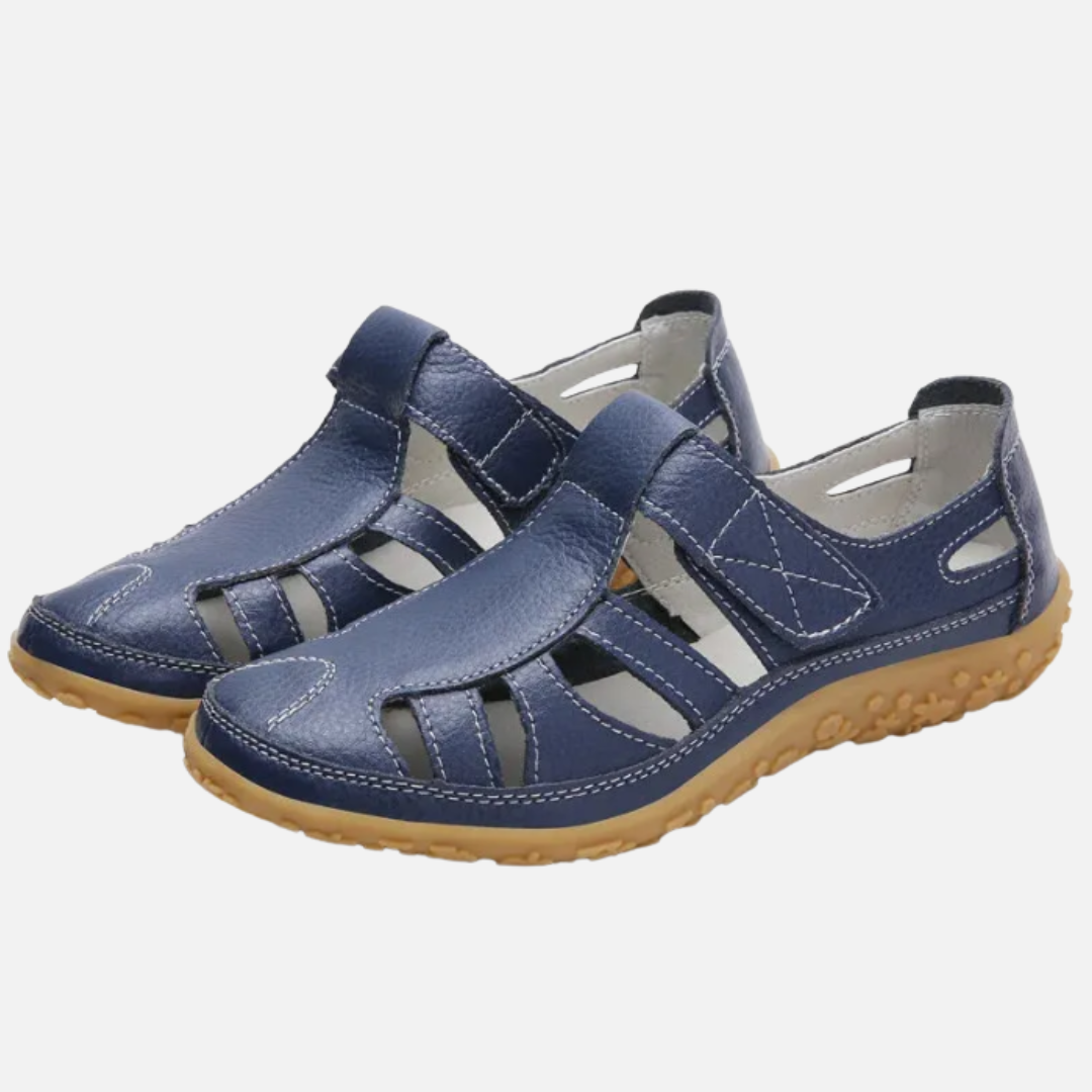 Women's Leather Walking Sandals - Comfortable Arch Support Shoes