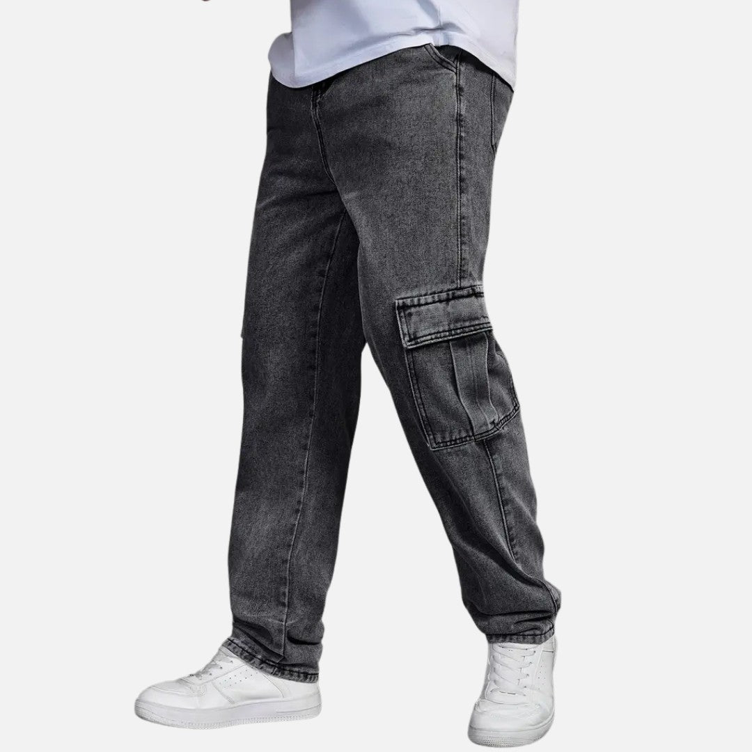 Elara | Men’s Straight Fit Denim Cargo Pants