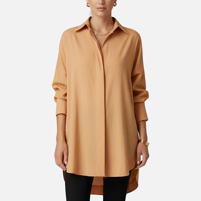 Women's Oversized Button Down Tunic Shirt