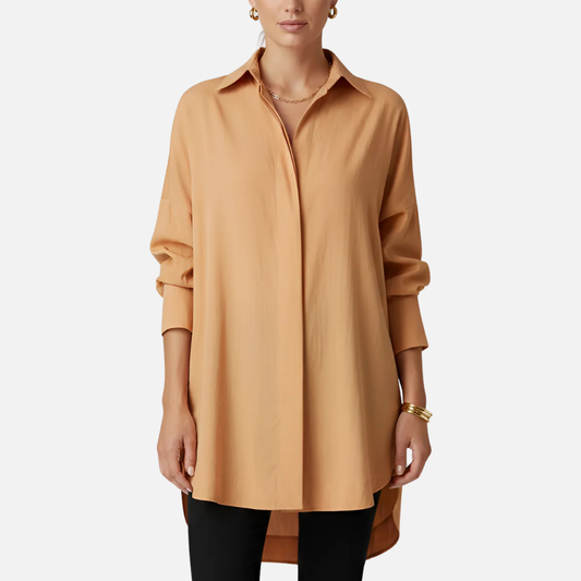 Women's Oversized Button Down Tunic Shirt