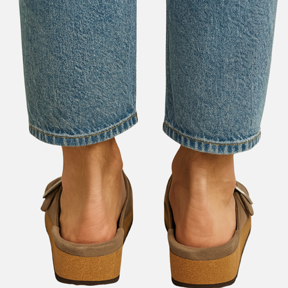 Men’s Suede Buckle Slip-On Mules