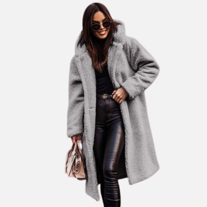 Women's Long Teddy Overcoat