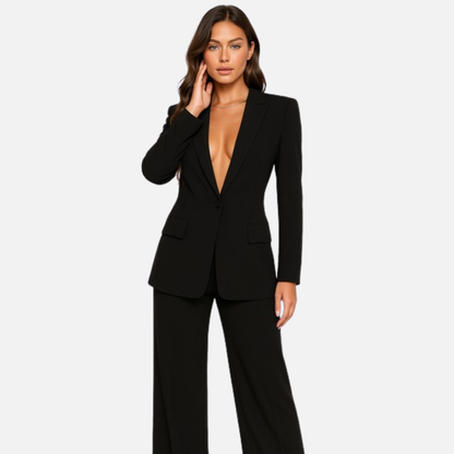 Women's Tailored Blazer & Matching Trousers Suit Set