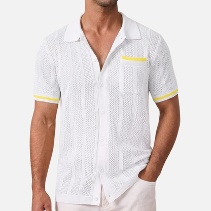Men's Breathable Knit Polo T-Shirt