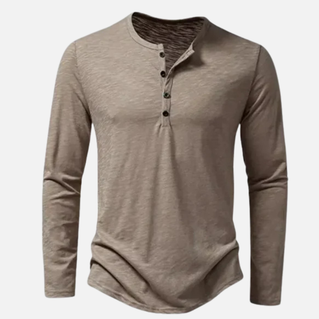 Lucas | Men's Long Sleeve Henley Shirt