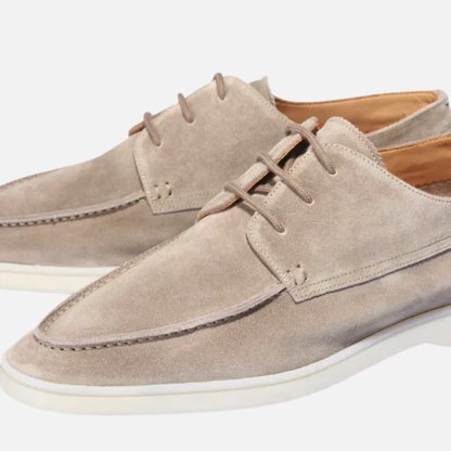 Men's Suede Derby Shoes - Casual Boat Shoe Style Loafers