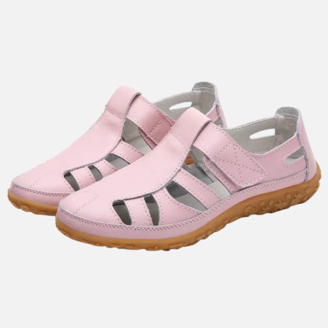 Women's Leather Walking Sandals - Comfortable Arch Support Shoes