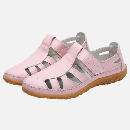 Women's Leather Walking Sandals - Comfortable Arch Support Shoes