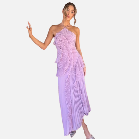 Women’s Pleated Ruffle Evening Dress