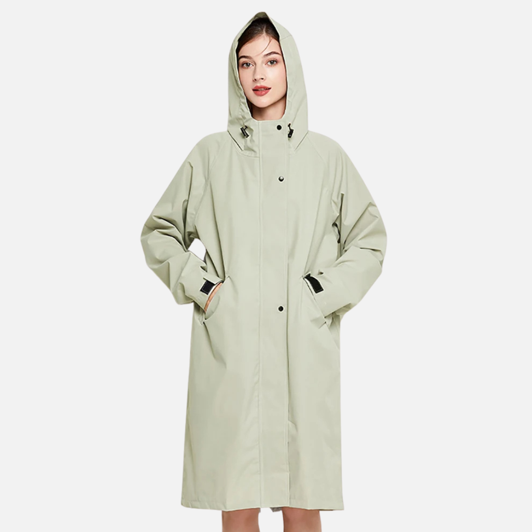 Women's Waterproof Rain Mac Coat - Lightweight Hooded Outdoor Windbreaker