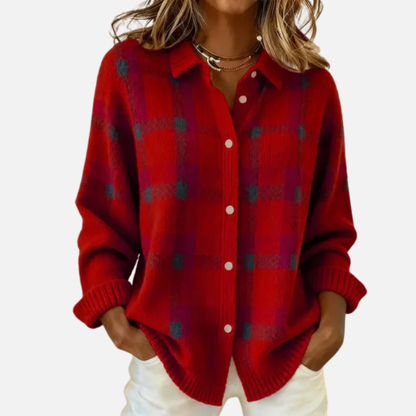 Melissa | Women's Plaid Button Down Shirt Oversized Long Sleeve