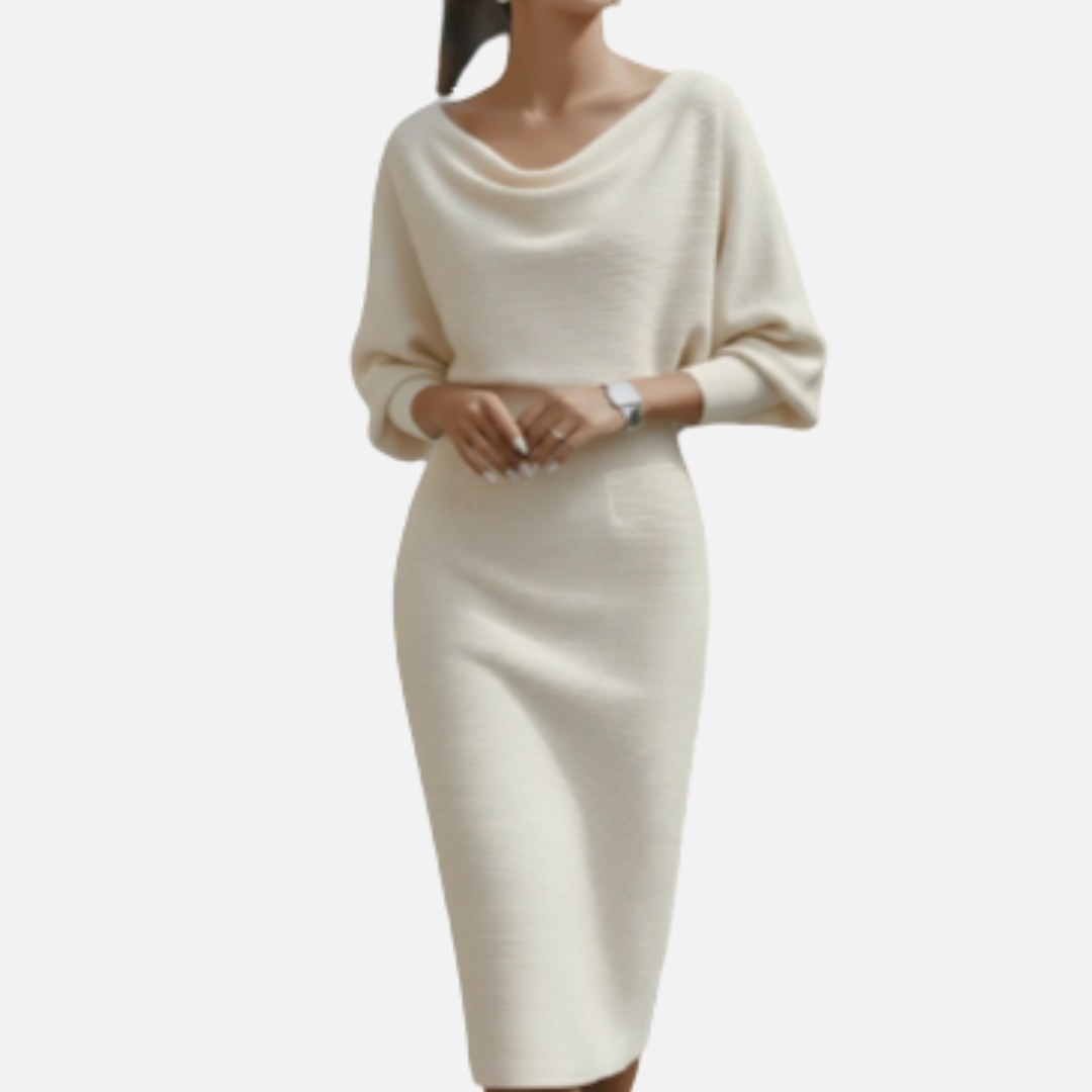 Women's Cowl Knit Midi Dress
