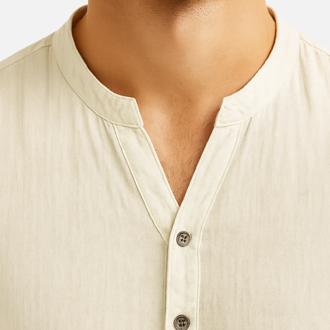 Casual Linen Shirt – Breathable Men's Polo Shirt