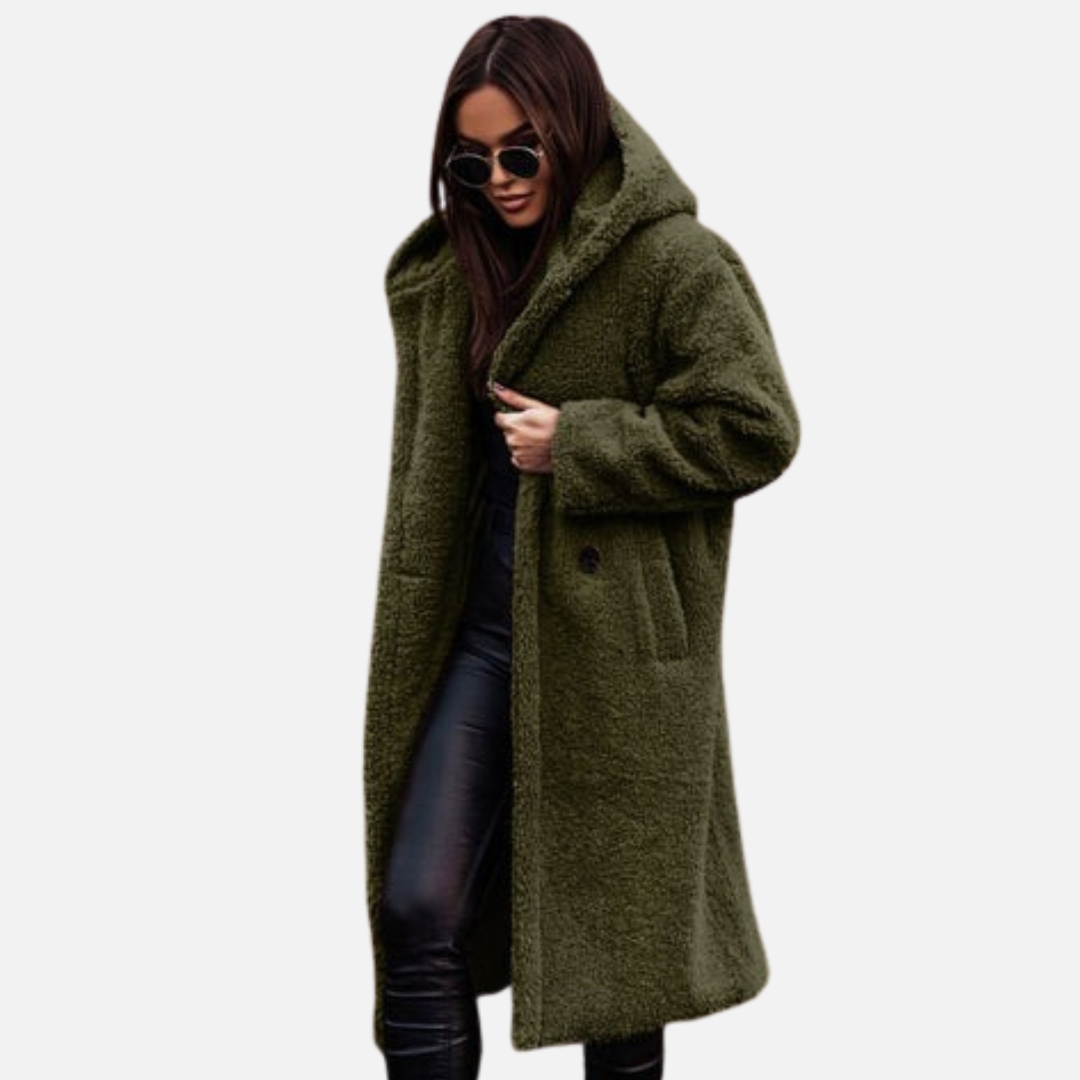 Women's Long Teddy Overcoat