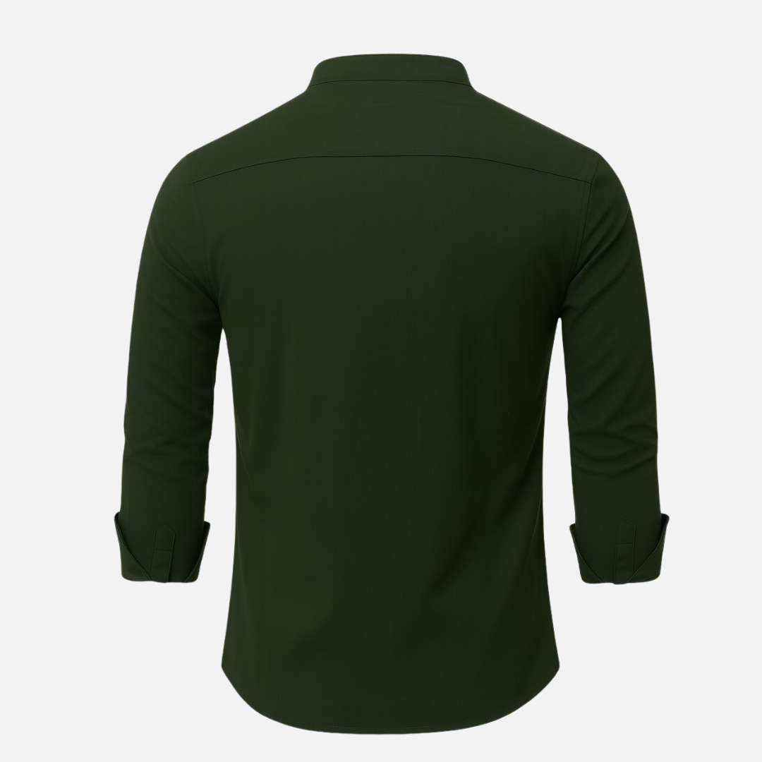 Men’s Button-Up Linen Shirt – Casual Collar