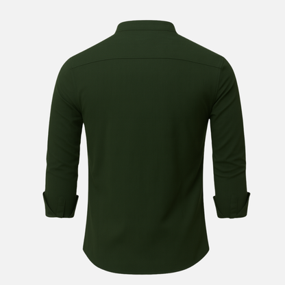 Men’s Button-Up Linen Shirt – Casual Collar