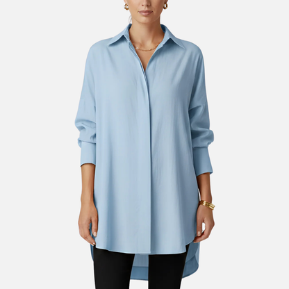 Women's Oversized Button Down Tunic Shirt