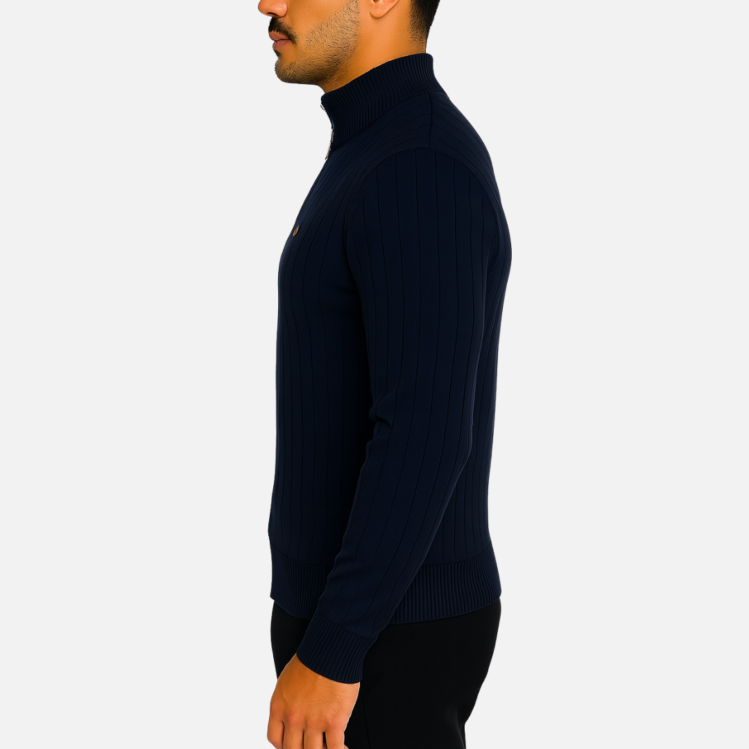 Men’s Knitted Zip Up Sweater – Smart Halfzipper