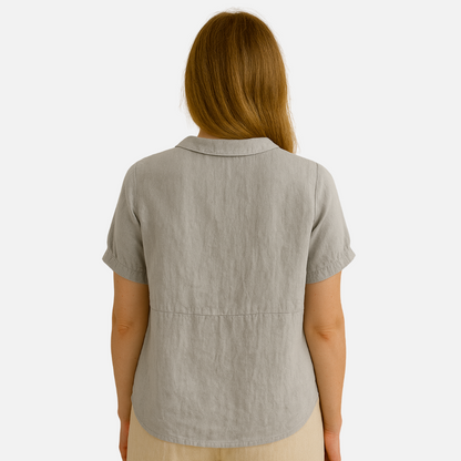 Women's Short Sleeve Linen Shirt