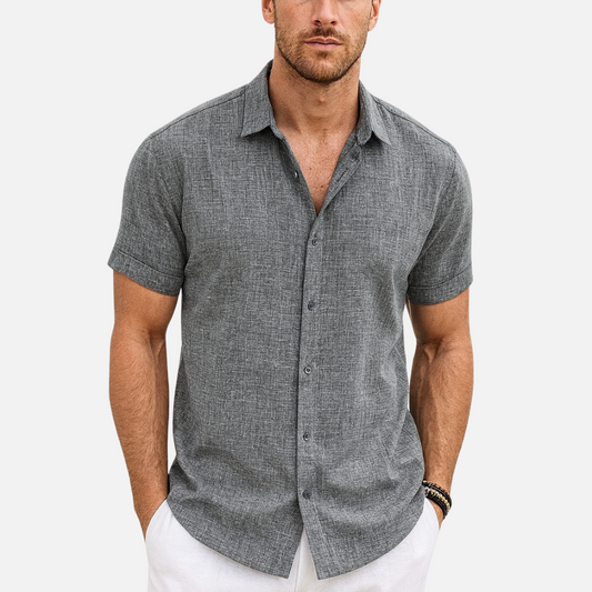 Men's Short Sleeve Linen Shirt