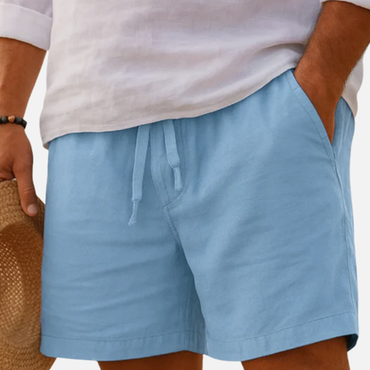 Men’s Casual Linen Drawstring Shorts Breathable