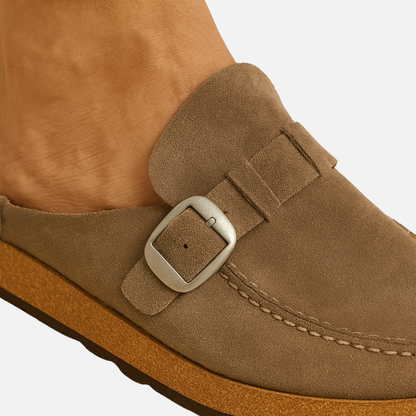 Men’s Suede Buckle Slip-On Mules