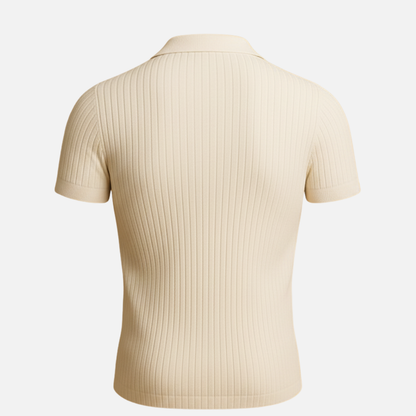 Men’s Slim Fit Ribbed Polo Shirt – Short Sleeve Polo