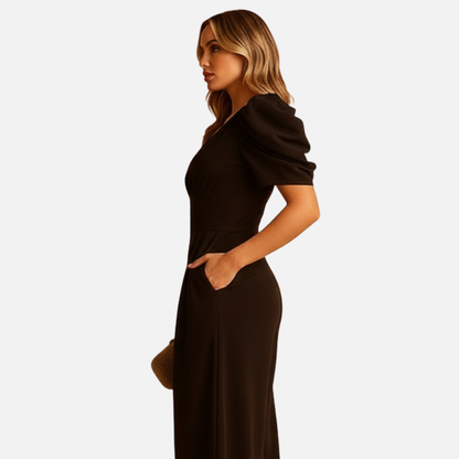 Women’s Elegant Wide Jumpsuit – Deep V-Neck