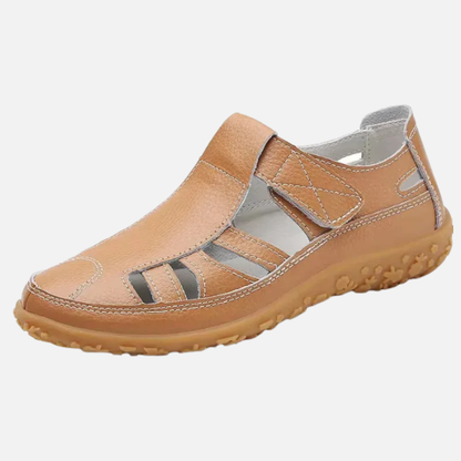 Women's Leather Walking Sandals - Comfortable Arch Support Shoes