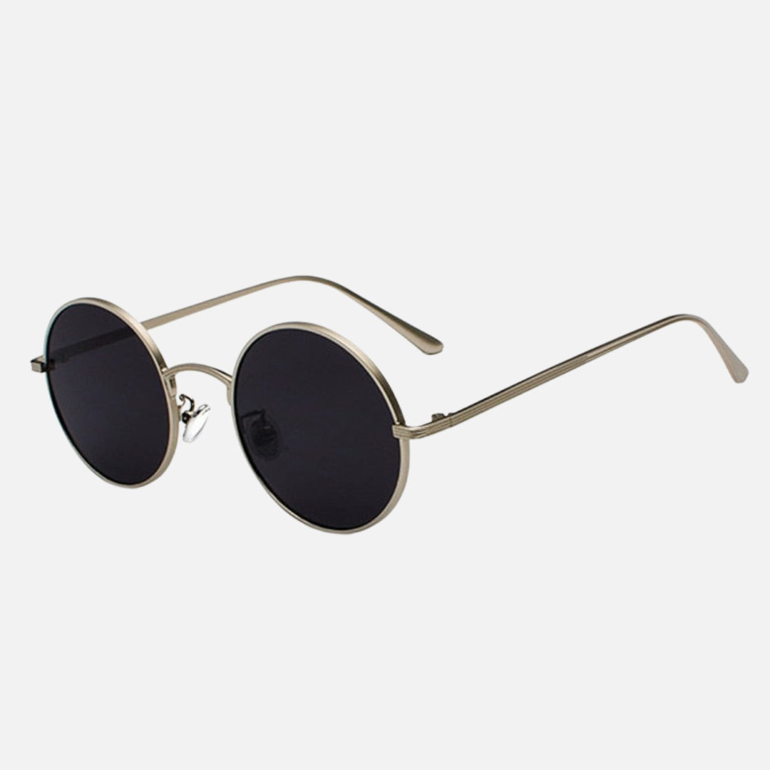 Unisex Round Retro Sunglasses - Vintage Circle Metal Frame Sun Glasses